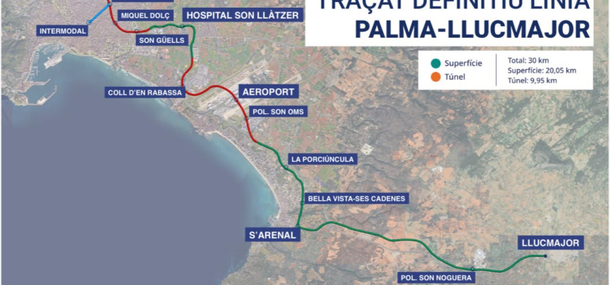 El Govern adjudica la redacció dels projectes del tren Palma-Llucmajor